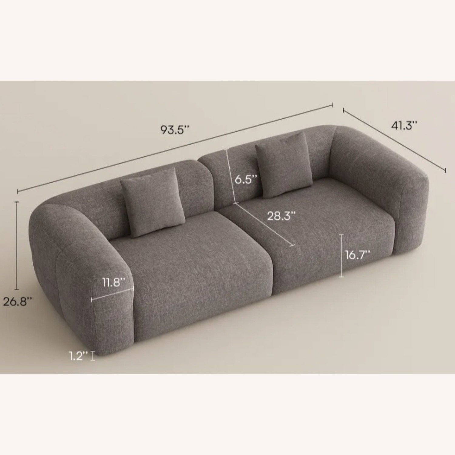 Povison 2-3 Seater Lounge Sofa - image-1