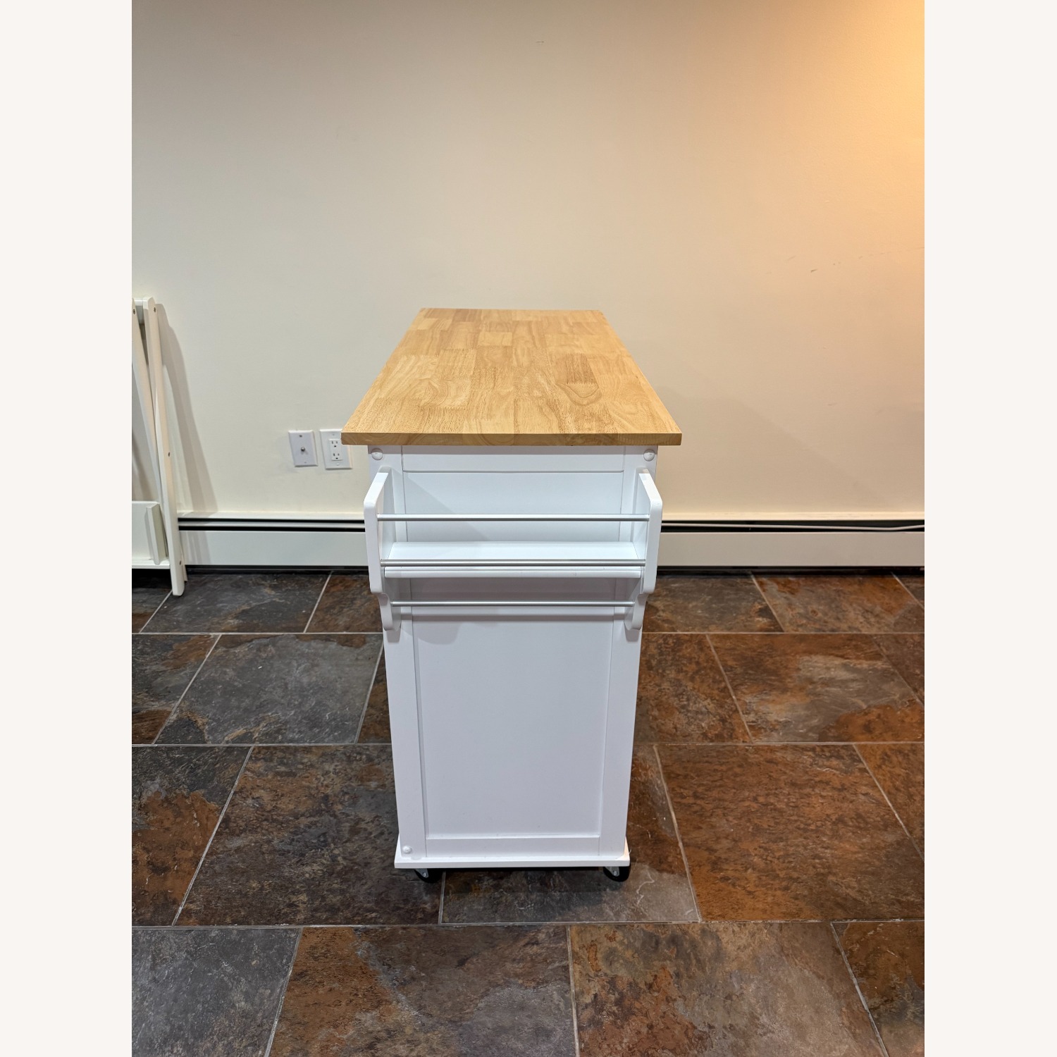 Wayfair White Wood Kitchen Storage with Wheels - image-2