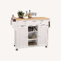 Wayfair White Wood Kitchen Storage with Wheels