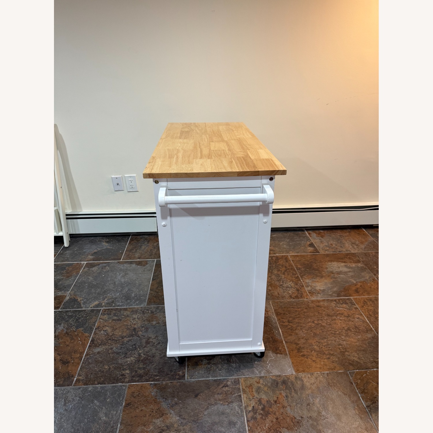 Wayfair White Wood Kitchen Storage with Wheels - image-5