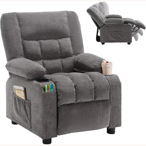 Used Bosmiller Kids Light Gray Fabric Recliner for sale on AptDeco