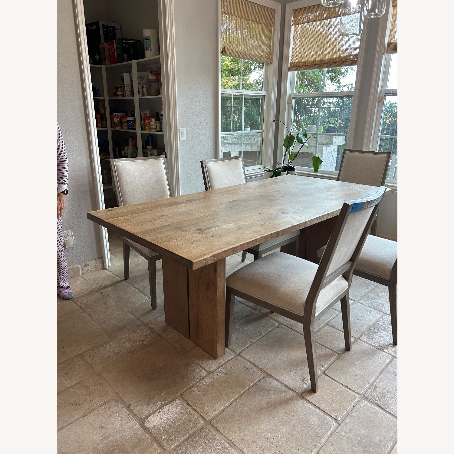 Restoration Hardware Drifted Reclaimed Oak Plank Rectangular Dining Table - image-3