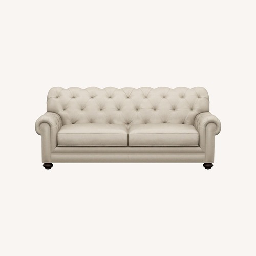 Used Ethan Allen White Leather 2 Seater Sofa for sale on AptDeco