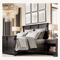 Restoration Hardware Black St. James Panel Bed with Footboard