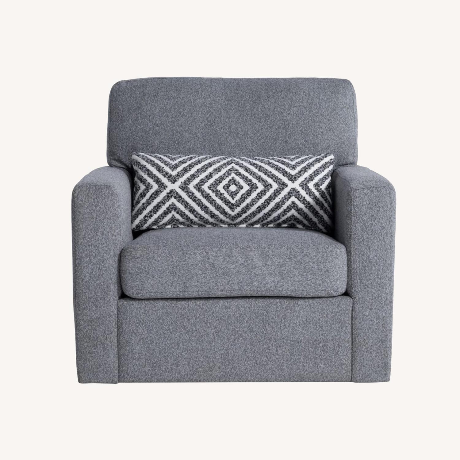 Bob's Discount Furniture Grey Swivel Armchair - image-0