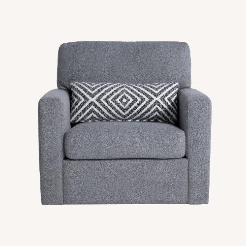 Used Bob's Discount Furniture Grey Swivel Armchair for sale on AptDeco