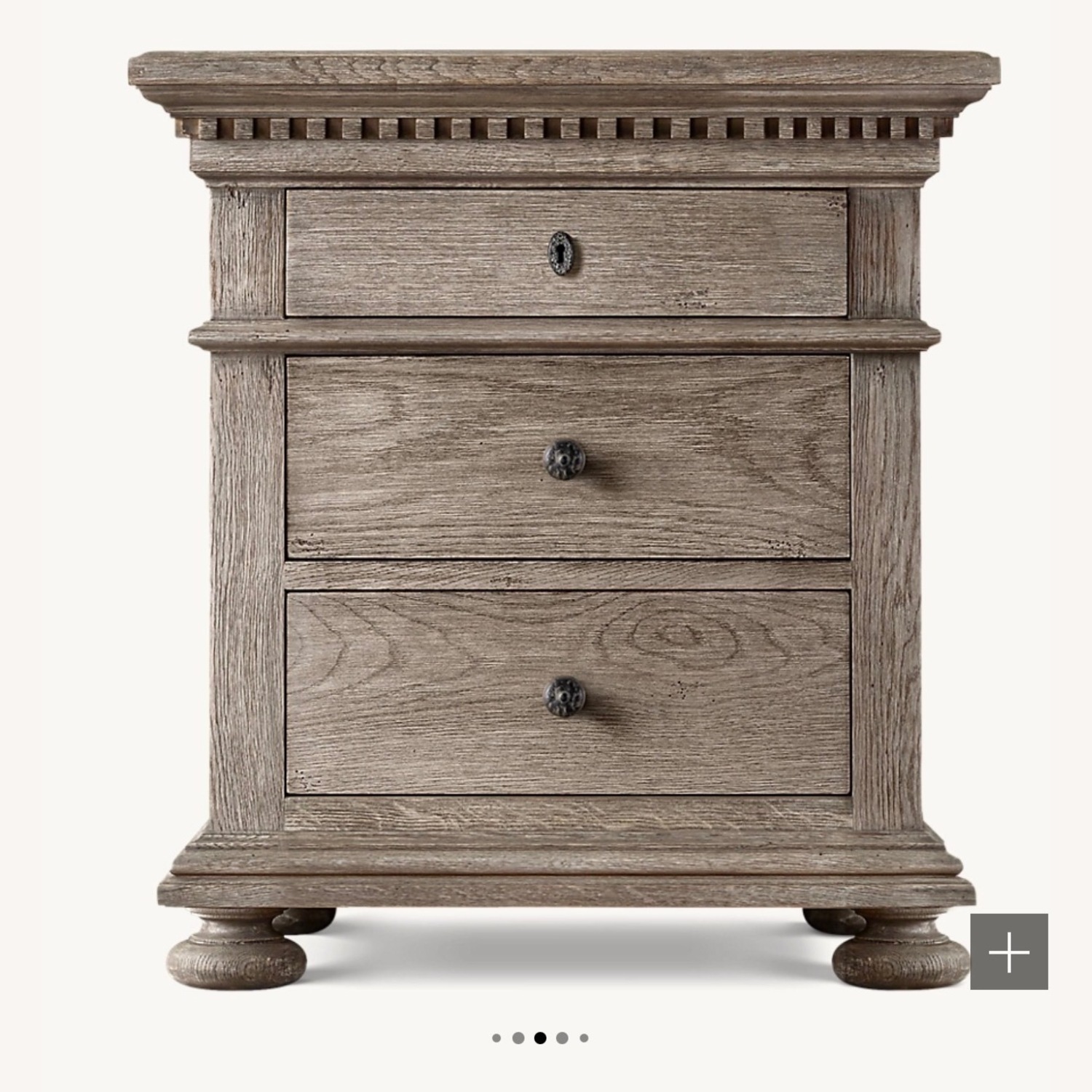 Restoration Hardware Black St. James Closed Nightstand - image-2