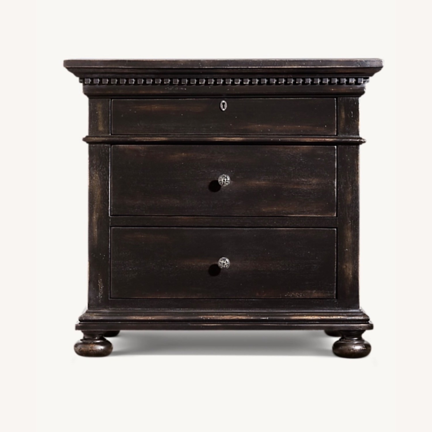 Restoration Hardware Black St. James Closed Nightstand - image-0