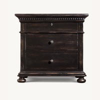 Restoration Hardware Black St. James Closed Nightstand