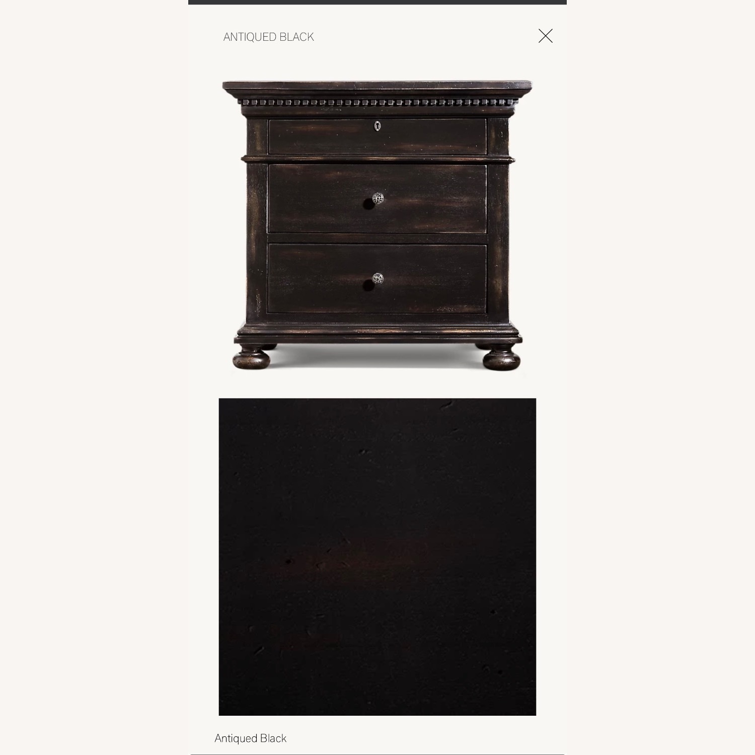 Restoration Hardware Black St. James Closed Nightstand - image-1