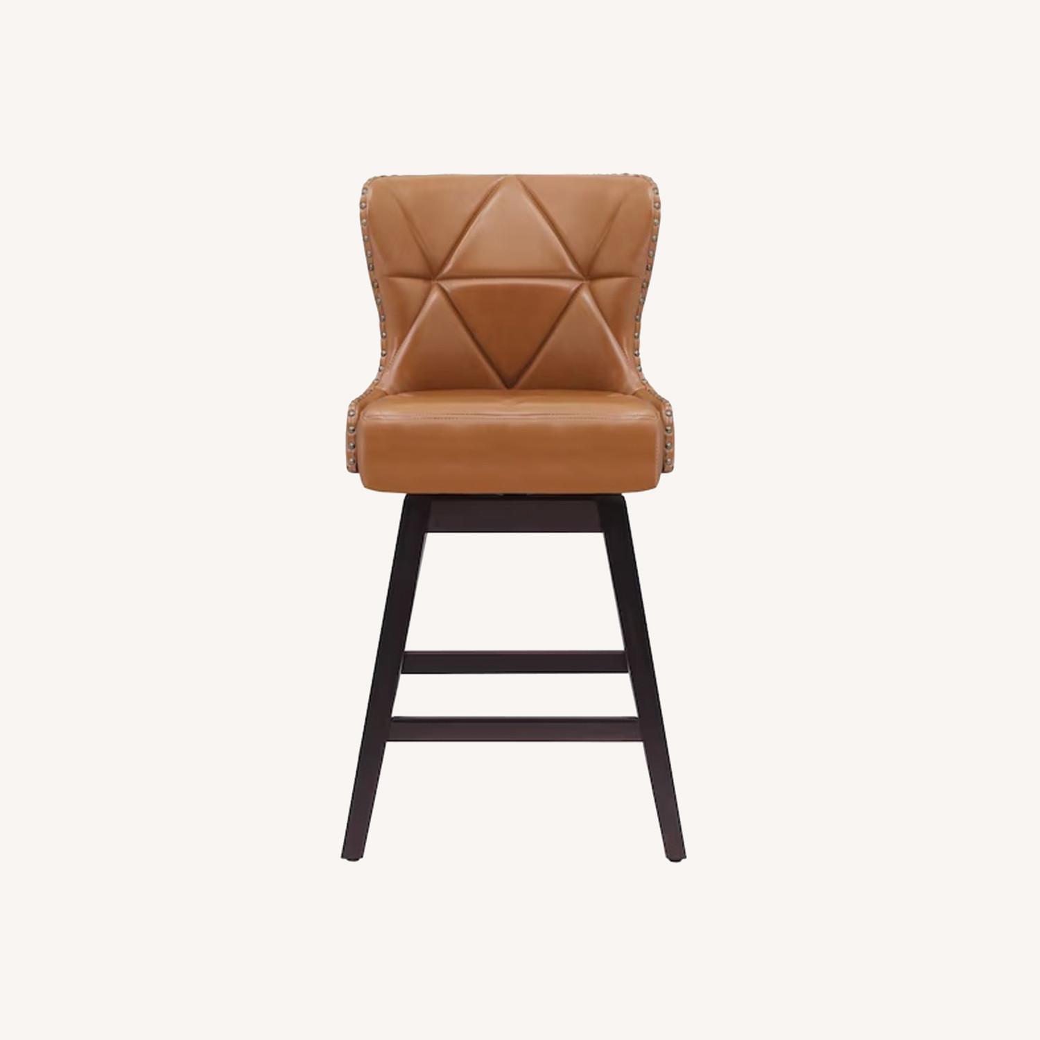 Light Brown Leather Stools - image-0
