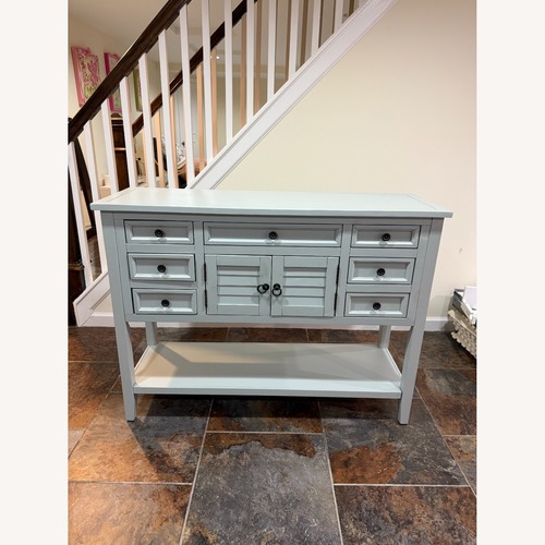 Used Wayfair Blue Wood Console Table for sale on AptDeco