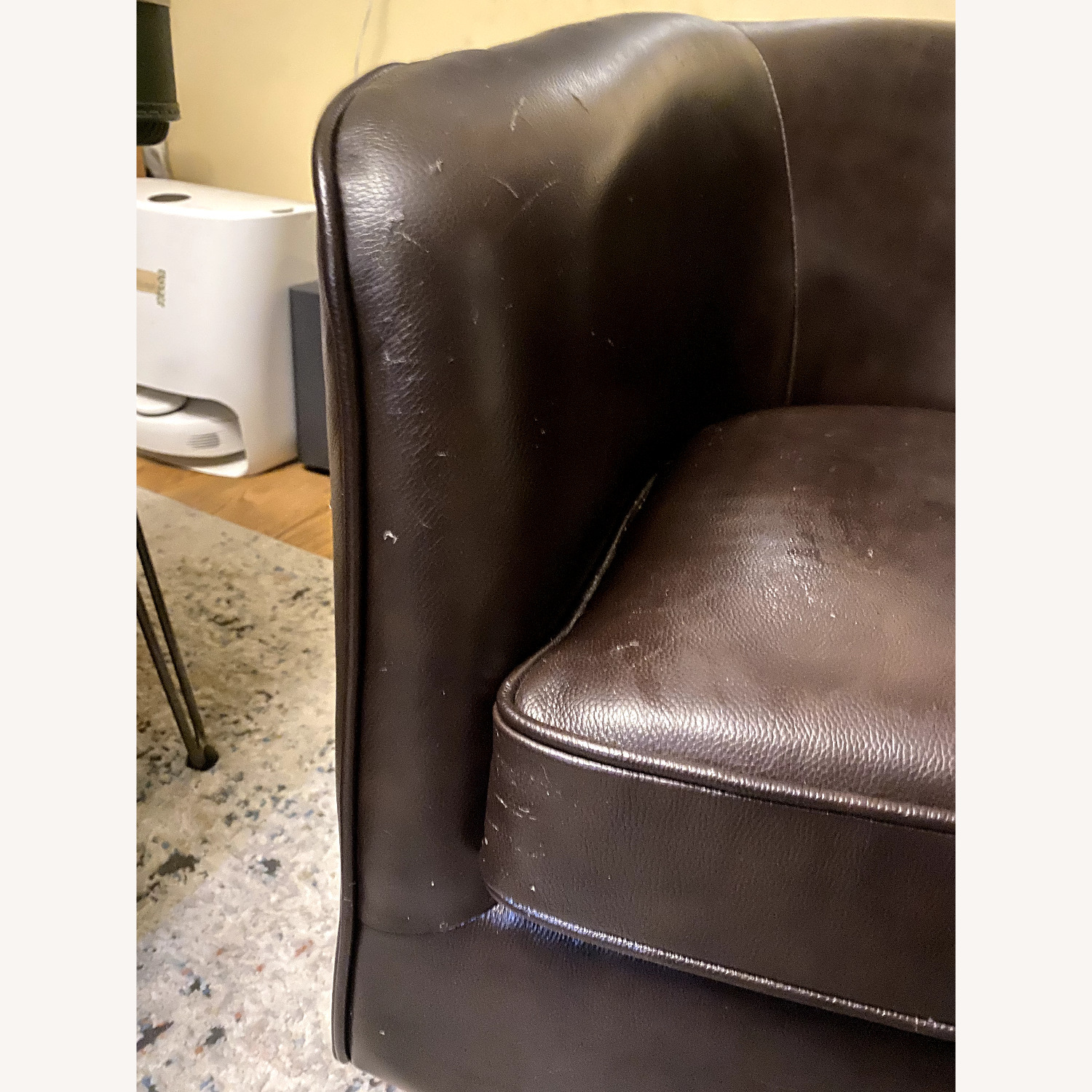 Wayfair Cathy 29" Wide Top Grain Swivel Barrel Chair - image-3