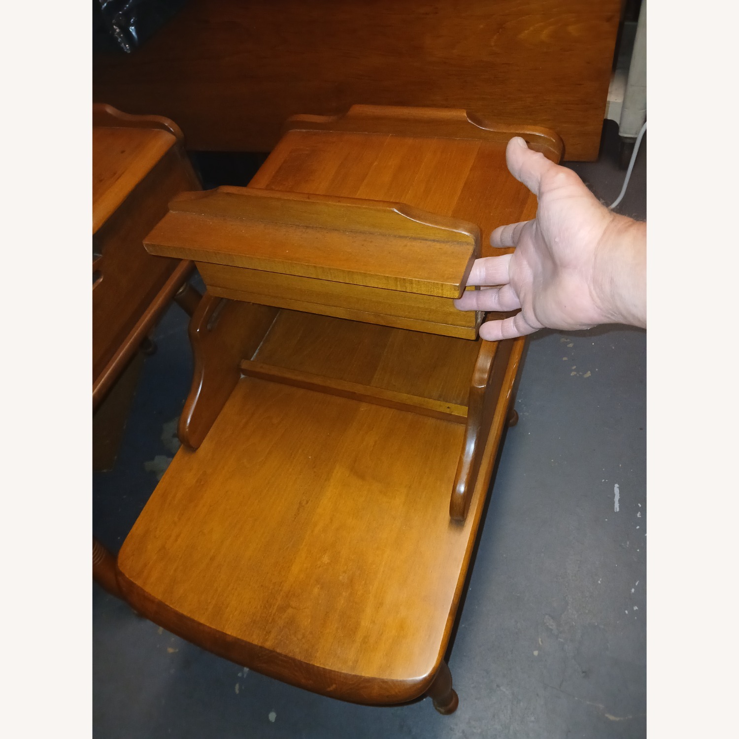 Vintage/Antique Natural Wood Side Tables - image-9