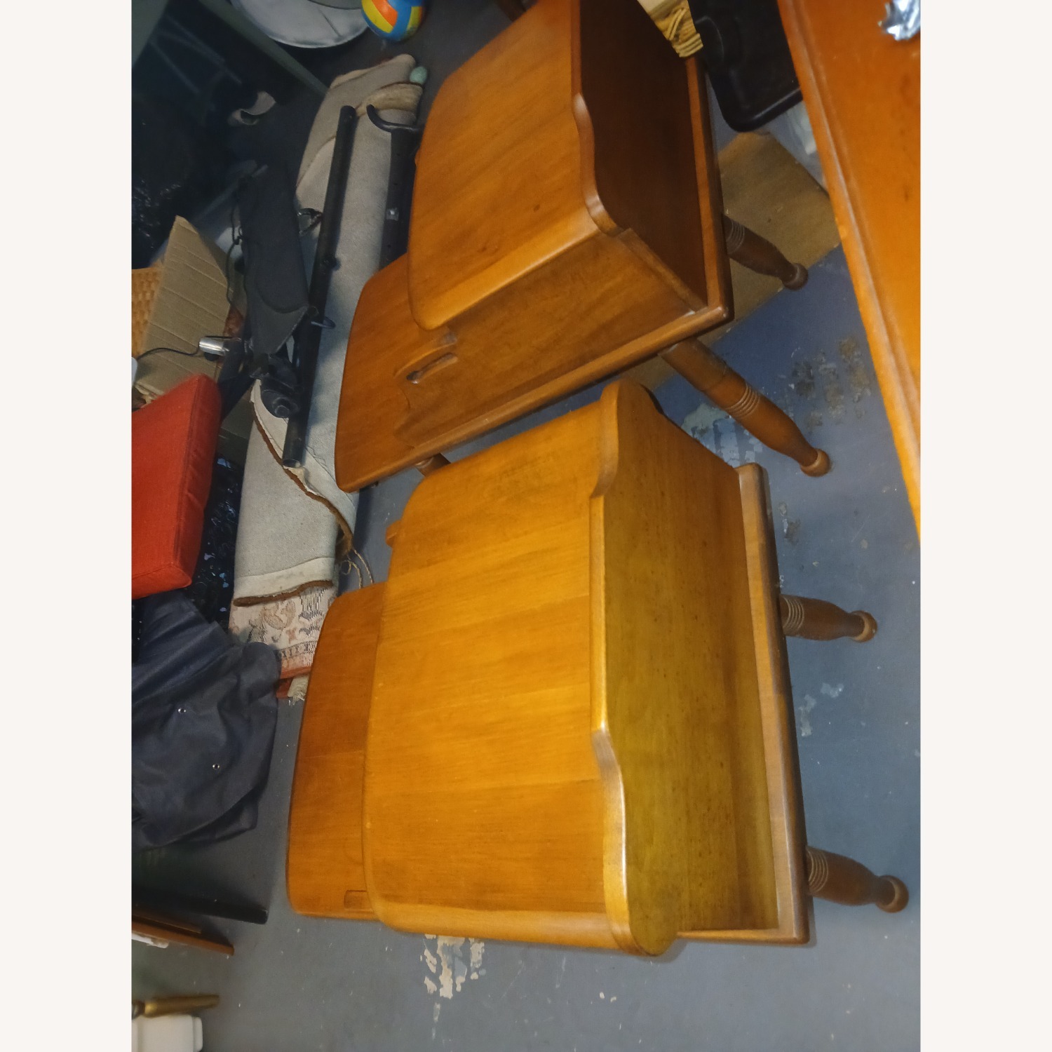 Vintage/Antique Natural Wood Side Tables - image-5