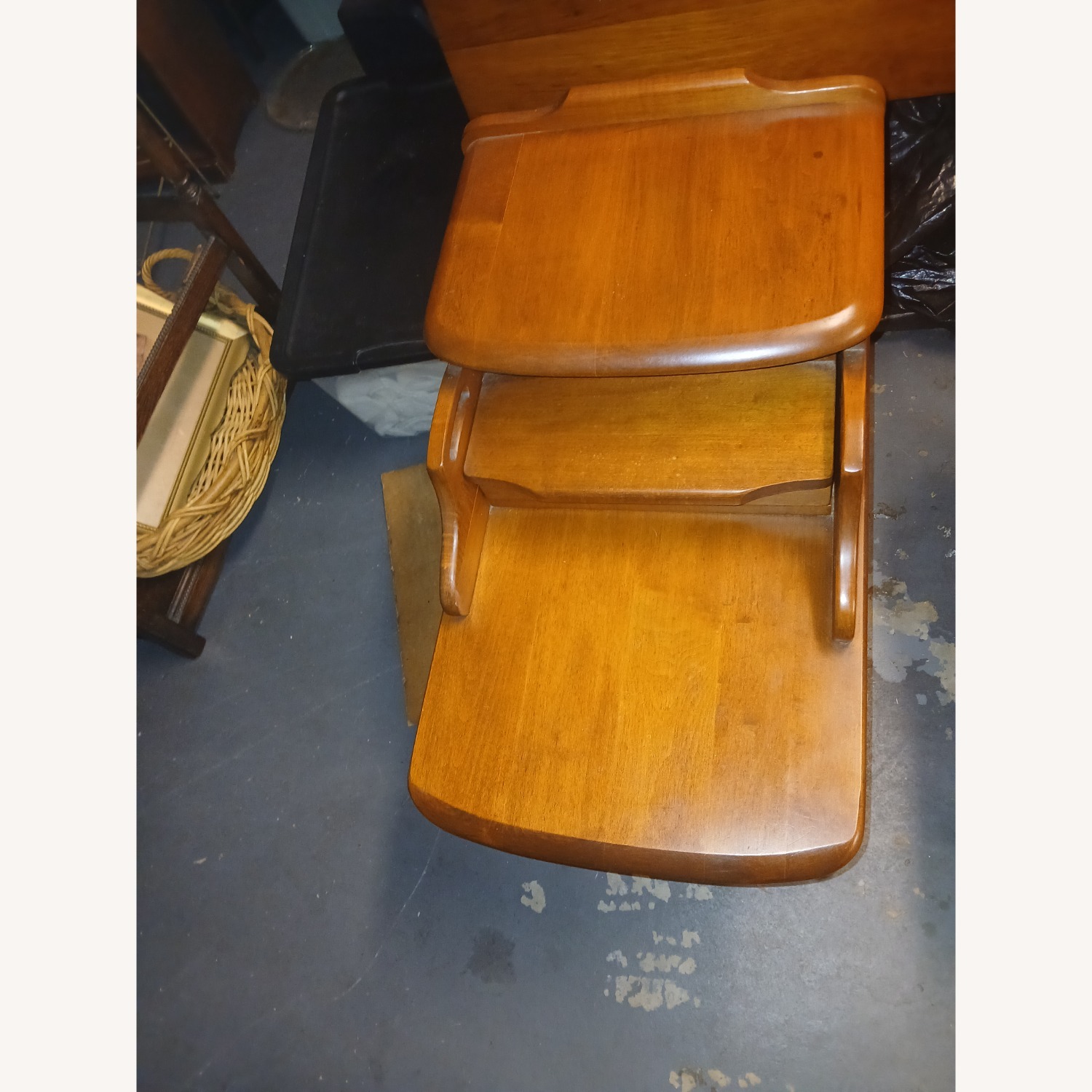 Vintage/Antique Natural Wood Side Tables - image-20