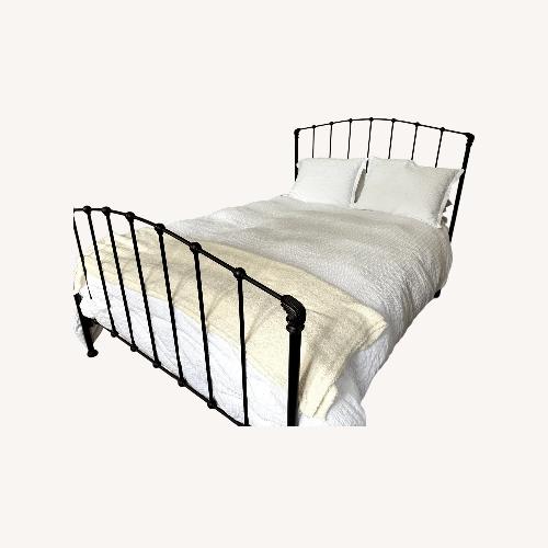 Used Arhaus Black Iron Queen Bed for sale on AptDeco