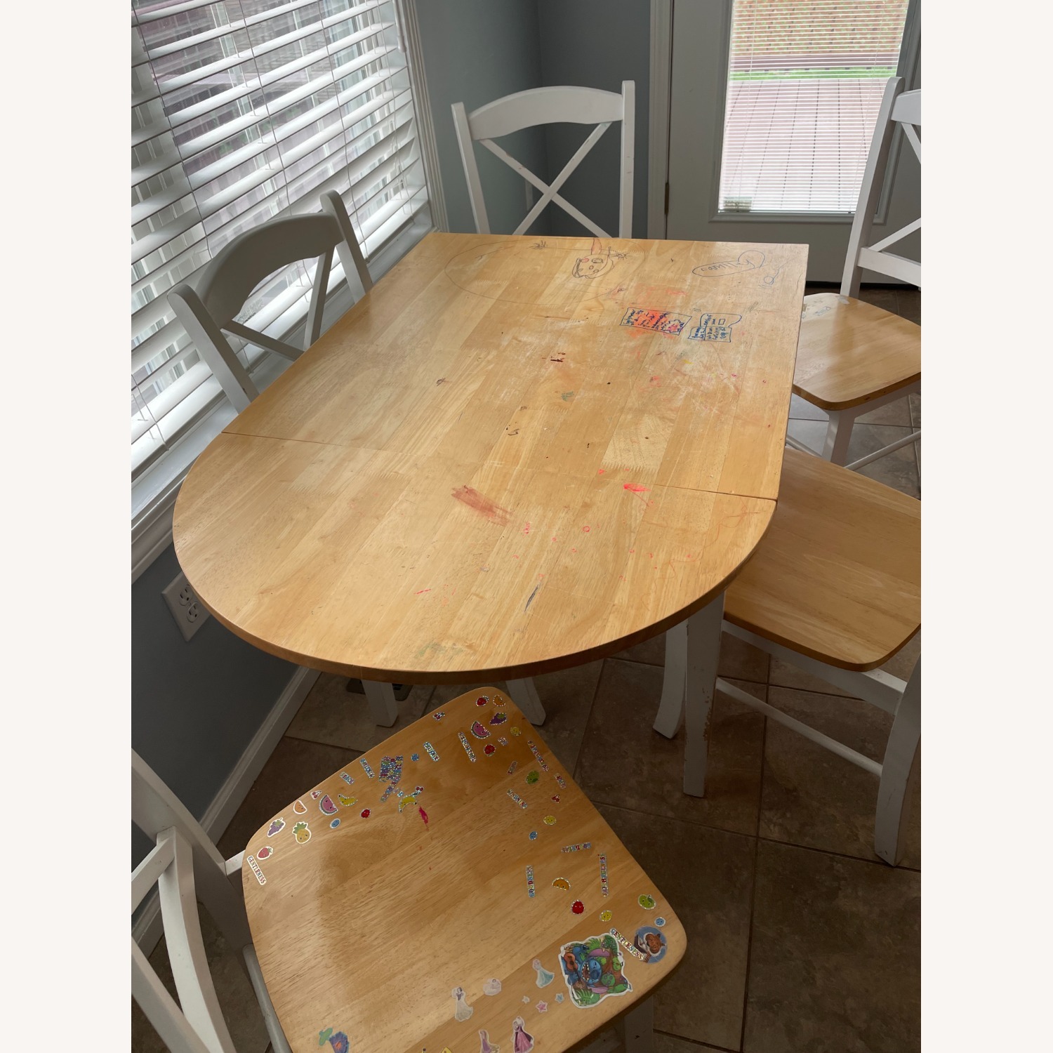 White Wood Dining Table - image-2