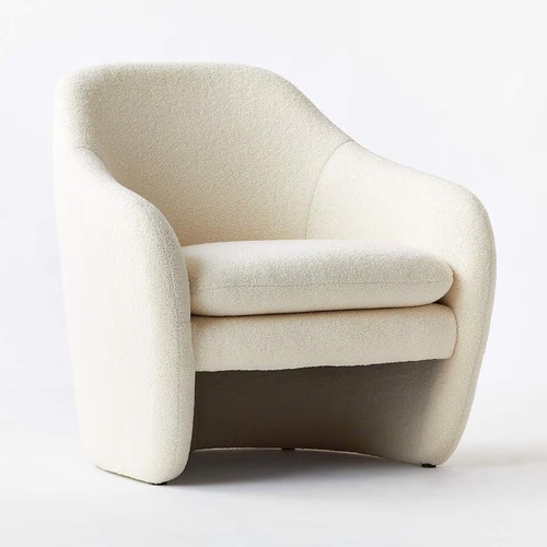 Used CB2 Pavia White Boucle Chair  for sale on AptDeco
