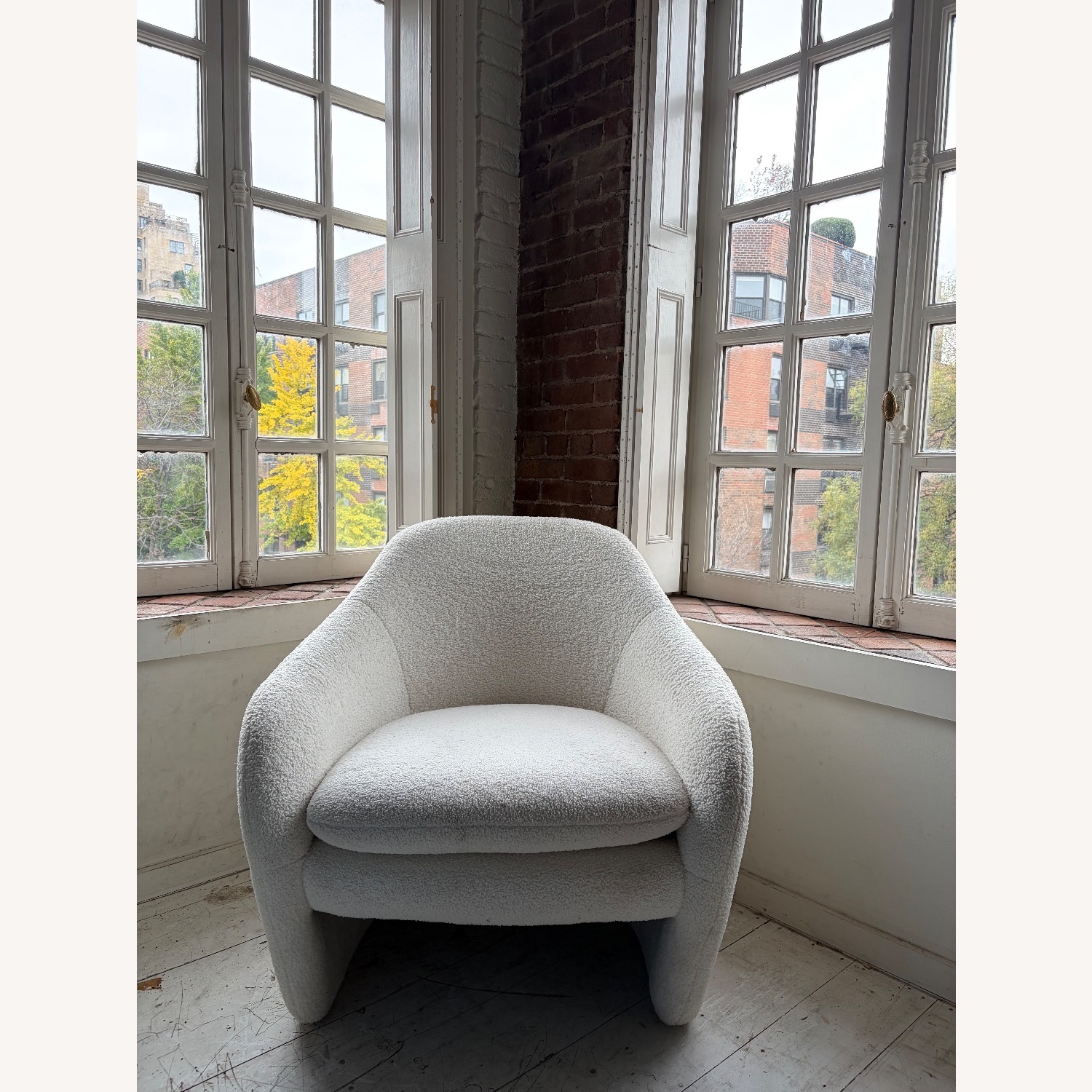 CB2 Pavia White Boucle Chair  - image-1