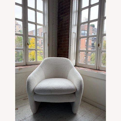 Used CB2 Pavia White Boucle Chair  for sale on AptDeco