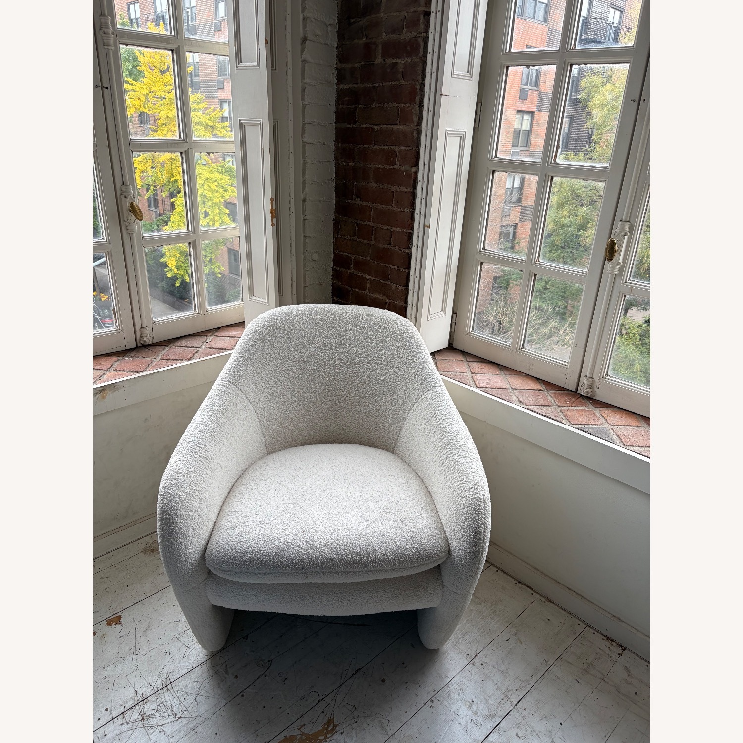 CB2 Pavia White Boucle Chair  - image-2