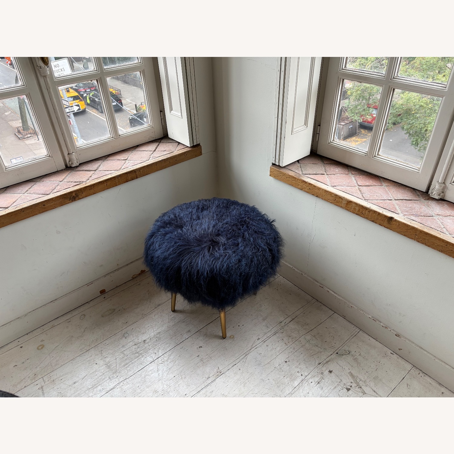 West Elm Mongolian Lamb Stool - image-1