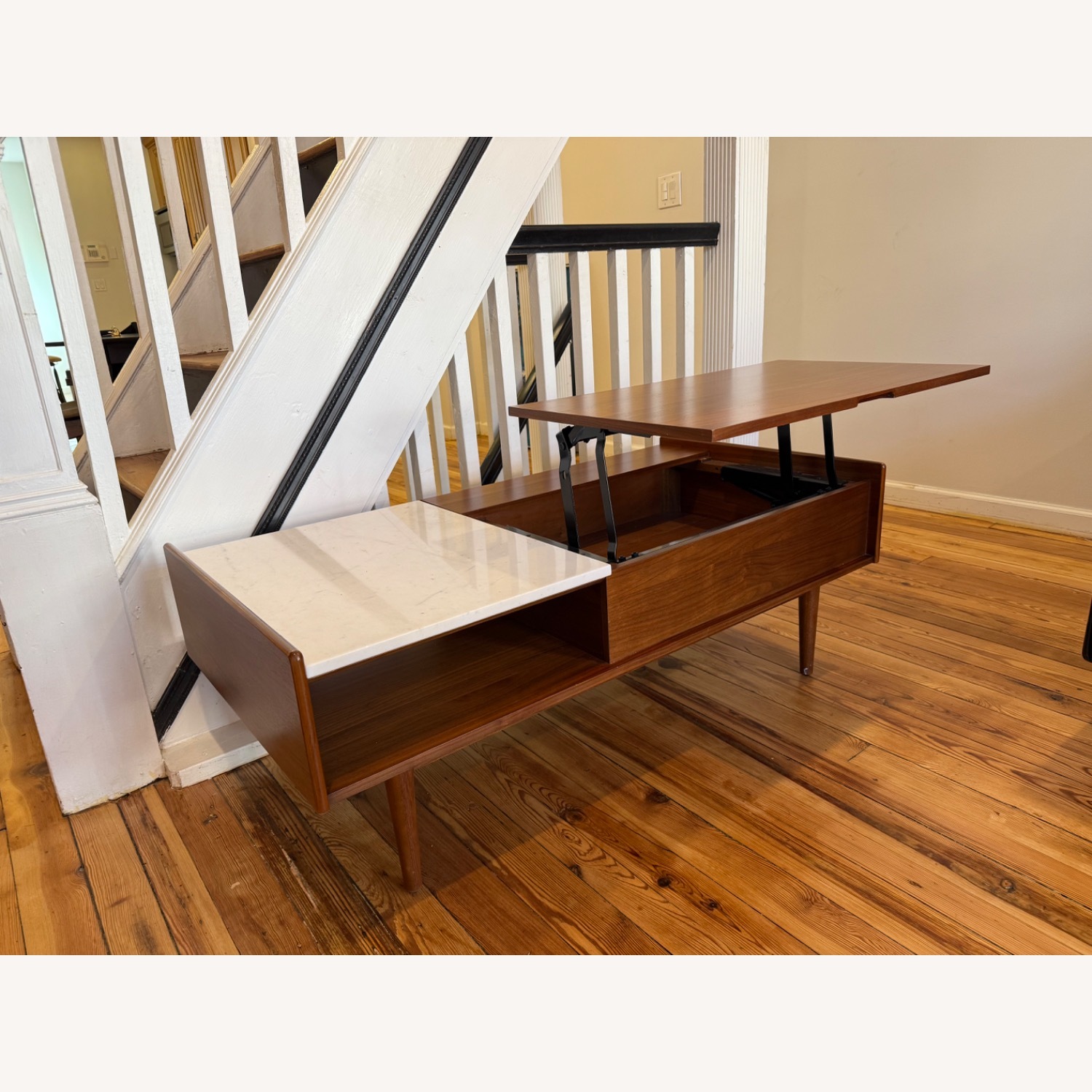 West Elm Mid Century Light Brown Wood Coffee Table - image-3