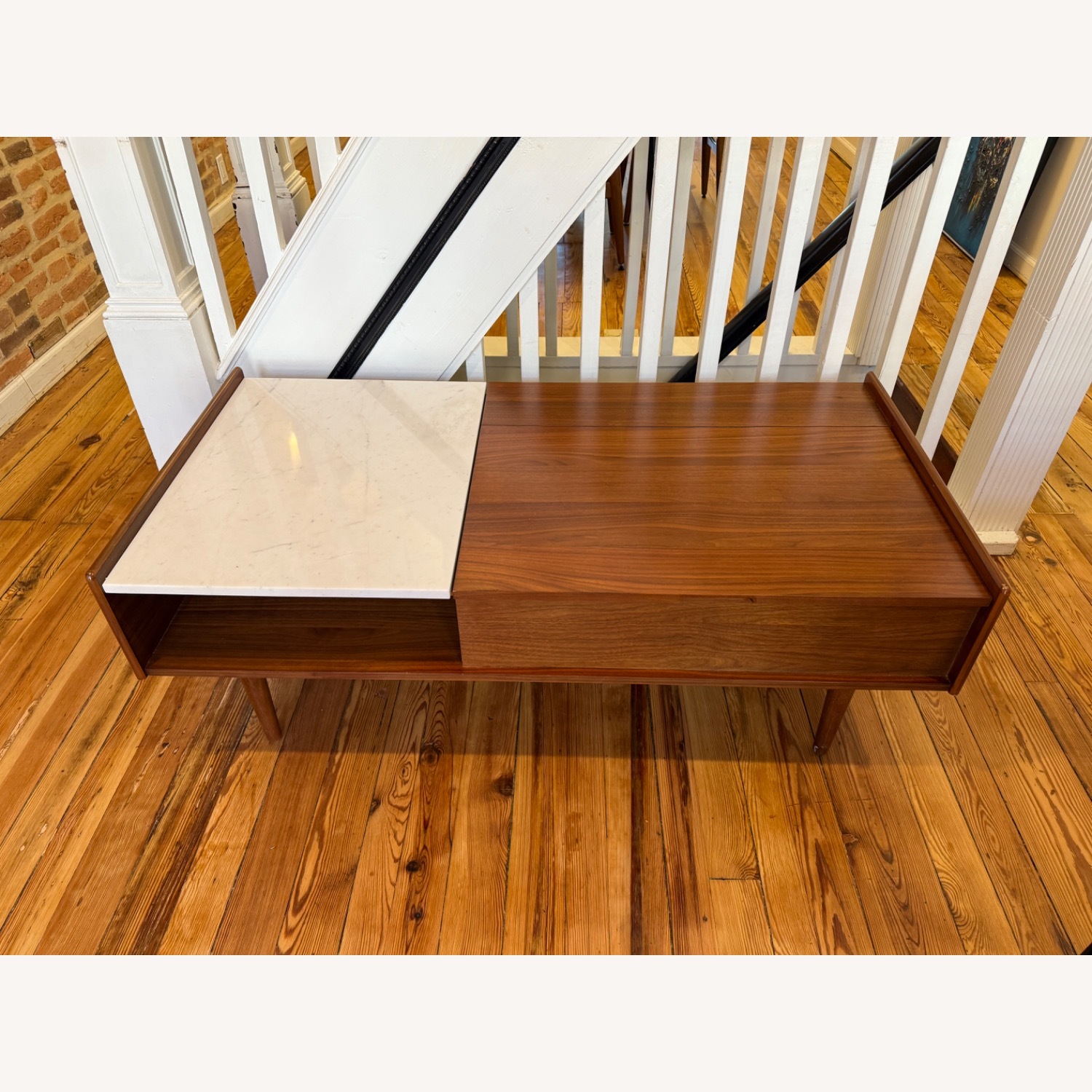 West Elm Mid Century Light Brown Wood Coffee Table - image-9