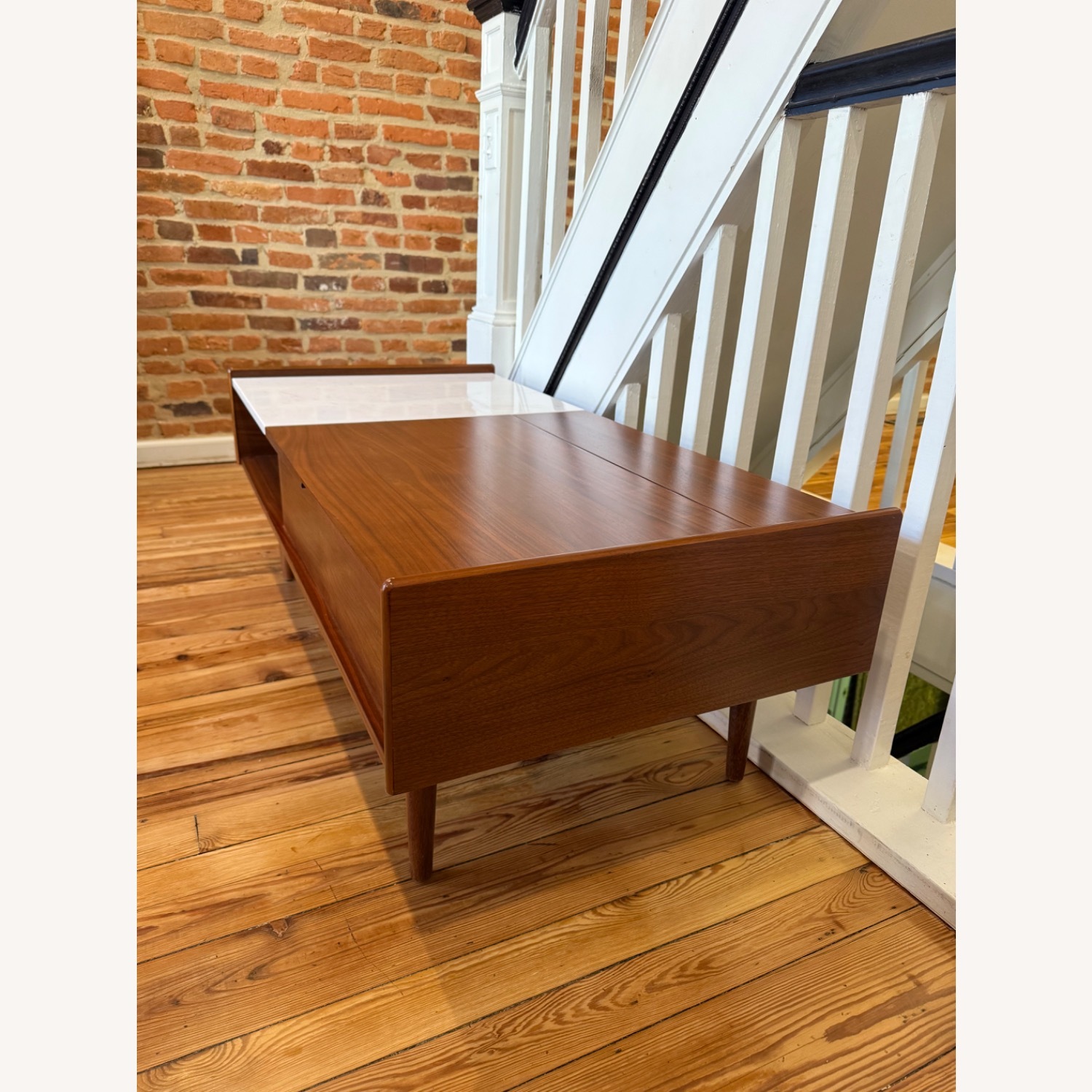 West Elm Mid Century Light Brown Wood Coffee Table - image-5
