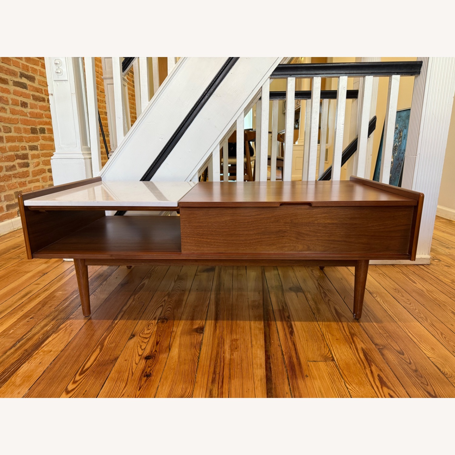 West Elm Mid Century Light Brown Wood Coffee Table - image-8