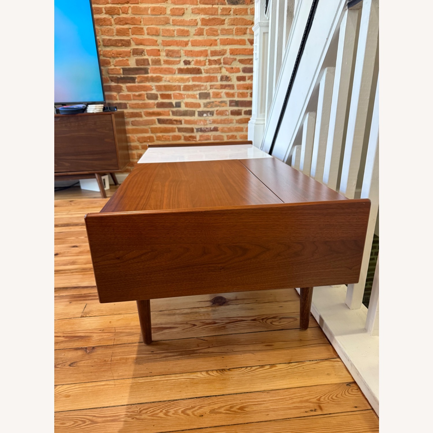 West Elm Mid Century Light Brown Wood Coffee Table - image-4