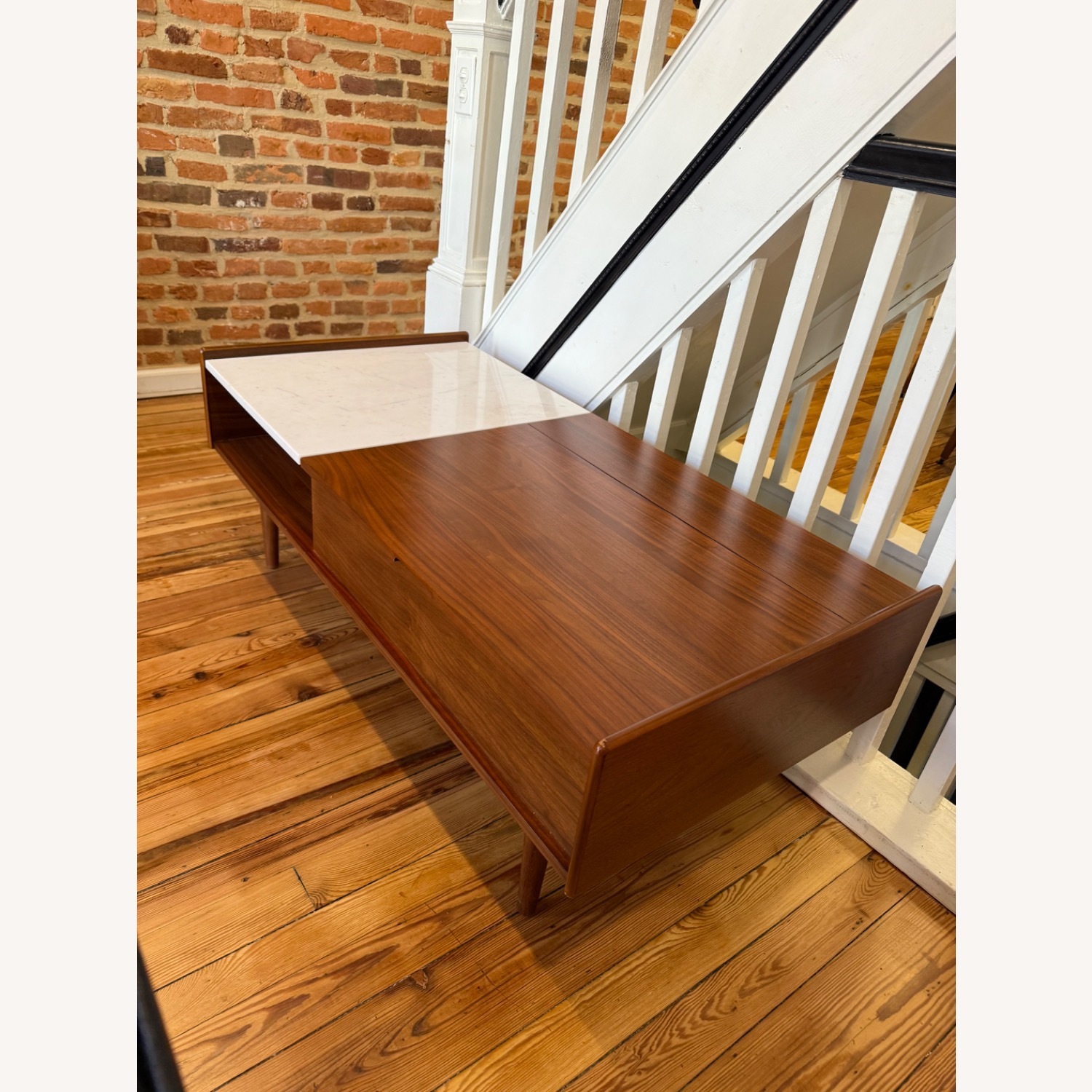 West Elm Mid Century Light Brown Wood Coffee Table - image-6