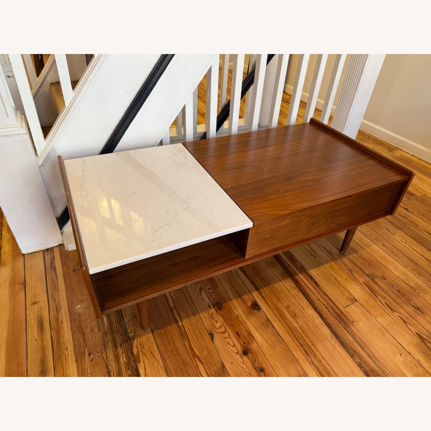 West Elm Mid Century Light Brown Wood Coffee Table - image-1