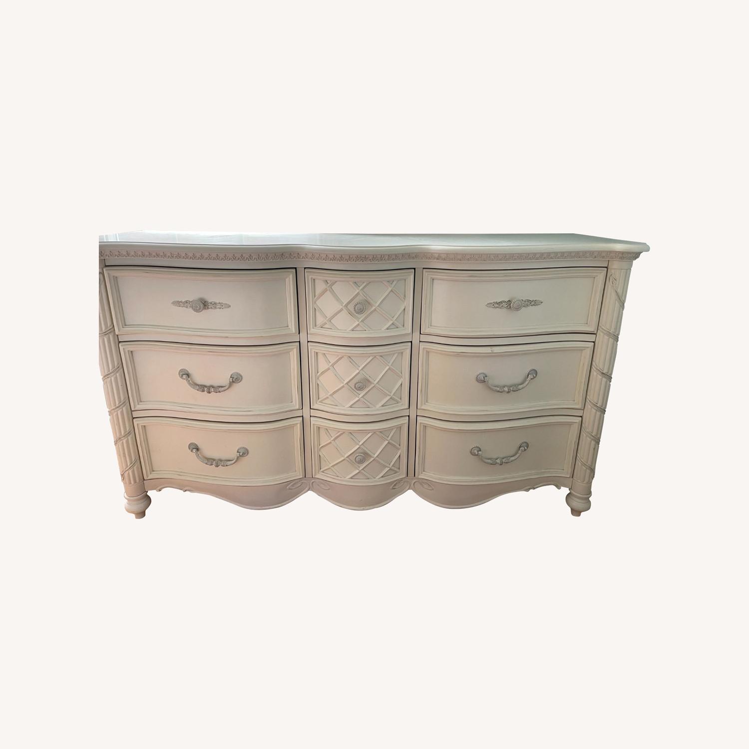 White Dresser with Matching Mirrors - image-0
