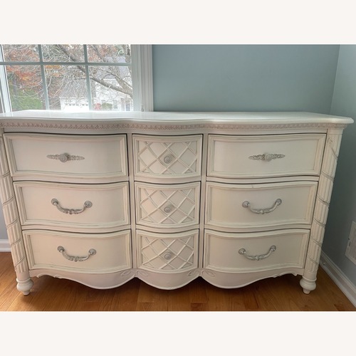 Used White Dresser with Matching Mirrors for sale on AptDeco