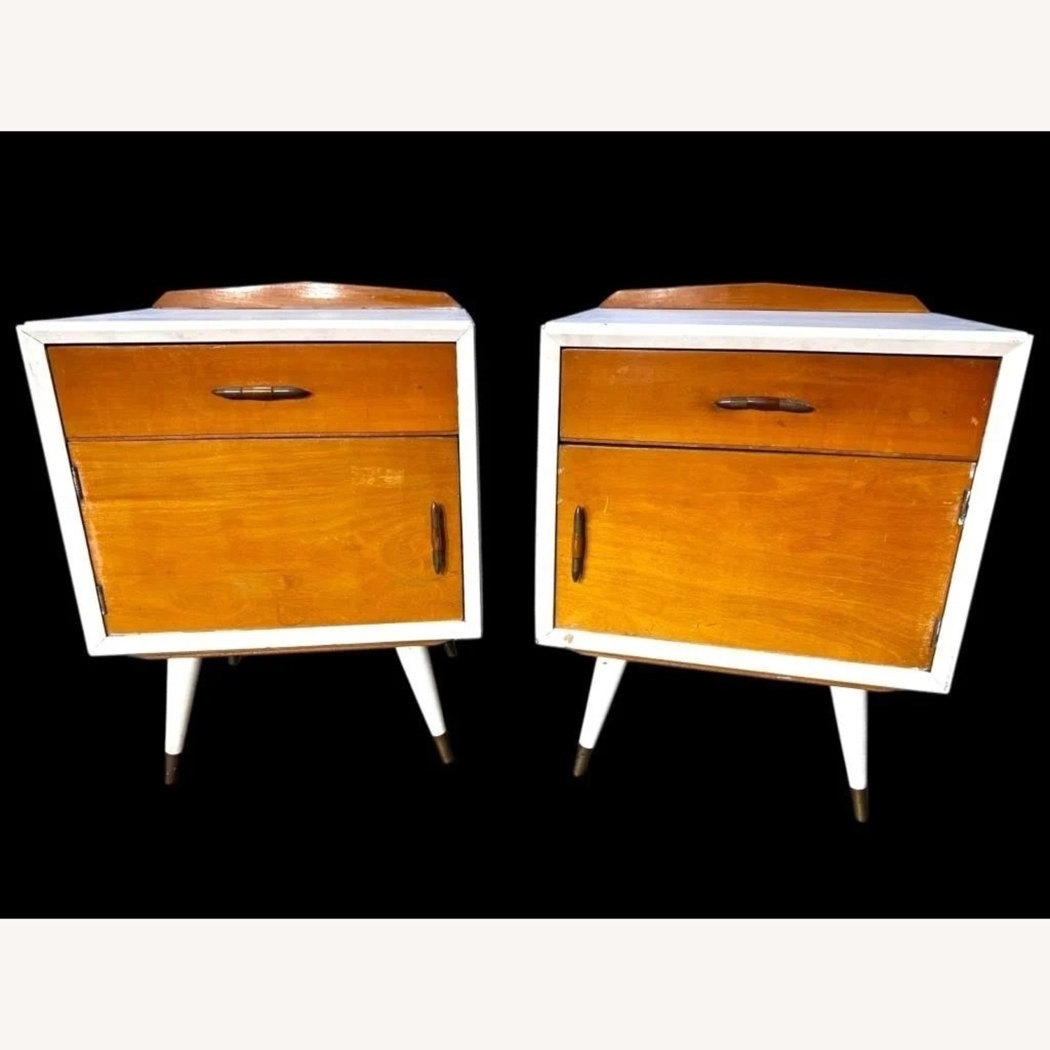 MCM - White Wood Side Tables - image-2