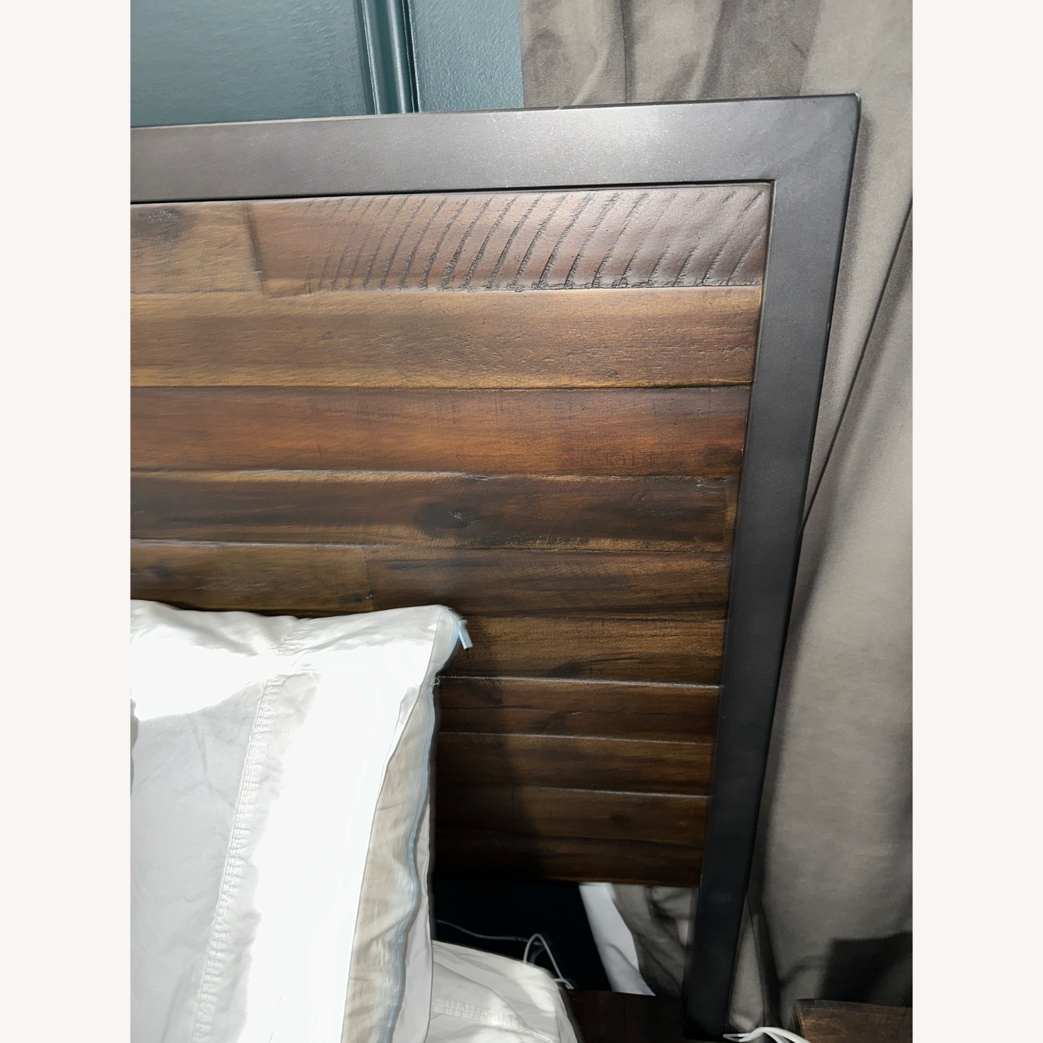 West Elm Logan Dark Brown Wood Storage King Bed - image-2