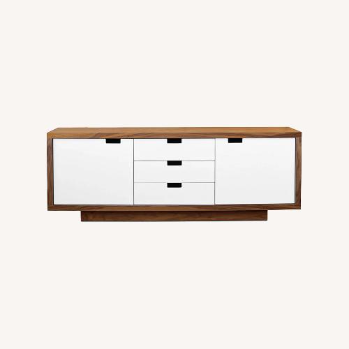 Used Gus Modern Walnut and White Credenza for sale on AptDeco