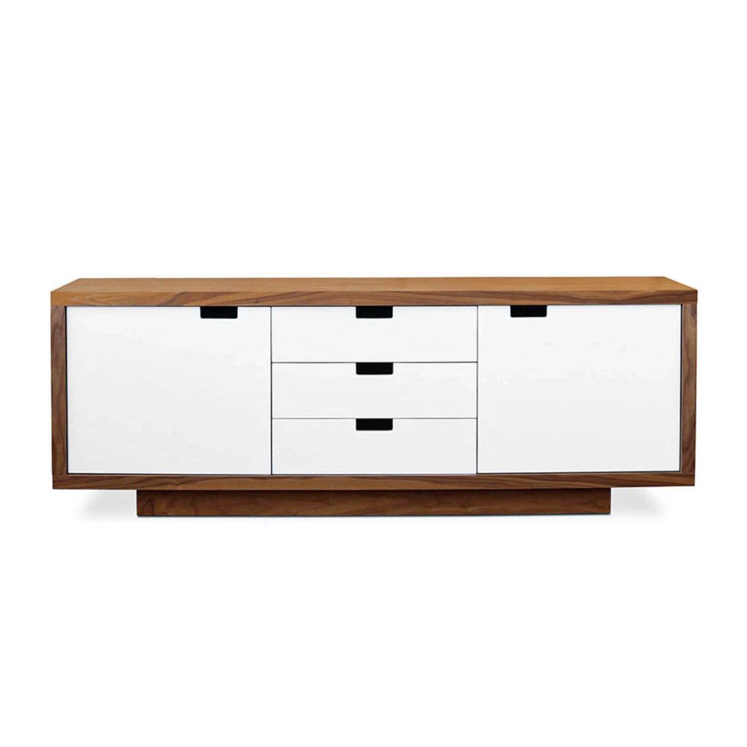Gus Modern Walnut and White Credenza - image-1