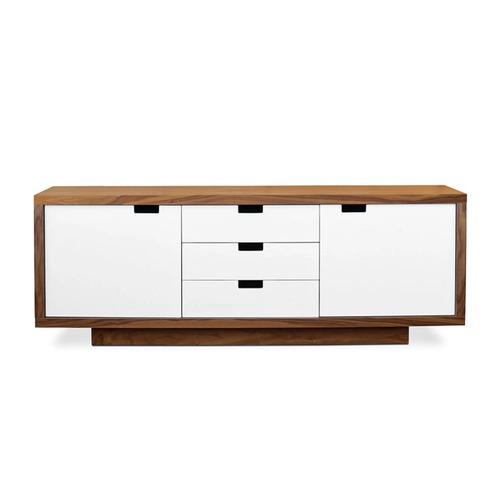 Used Gus Modern Walnut and White Credenza for sale on AptDeco