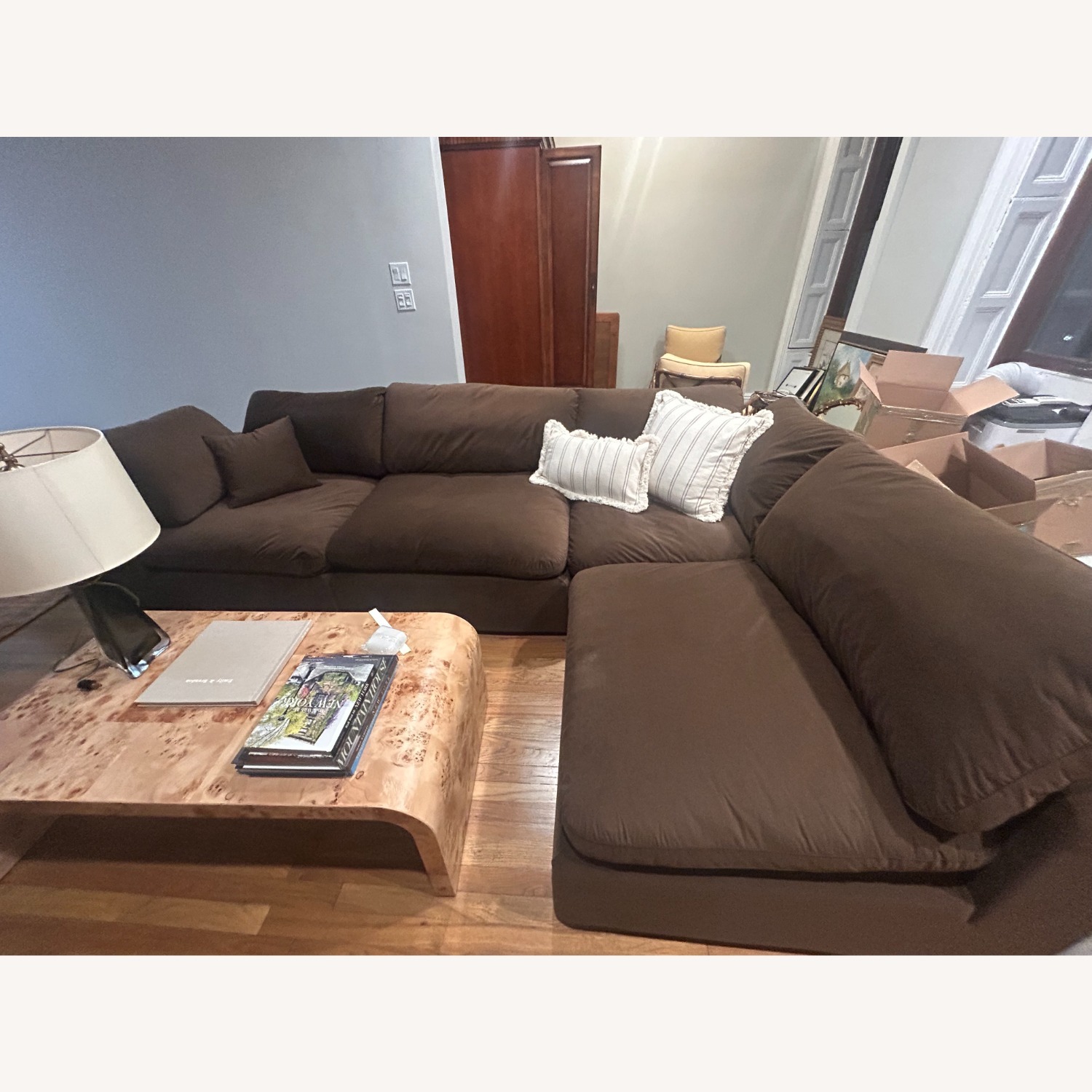 Dark BrownMeridian Dark Brown 4 Piece Sectional - image-2