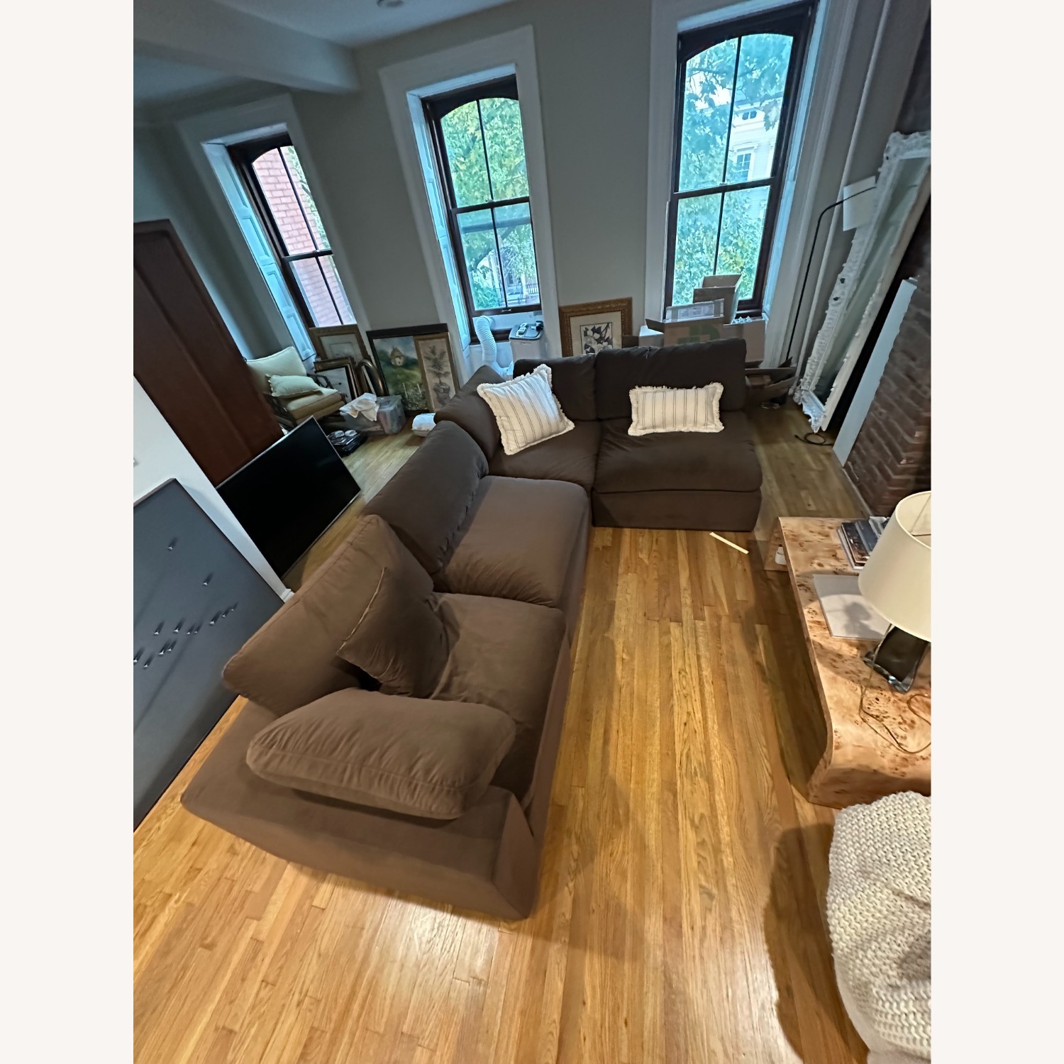 Dark BrownMeridian Dark Brown 4 Piece Sectional - image-4