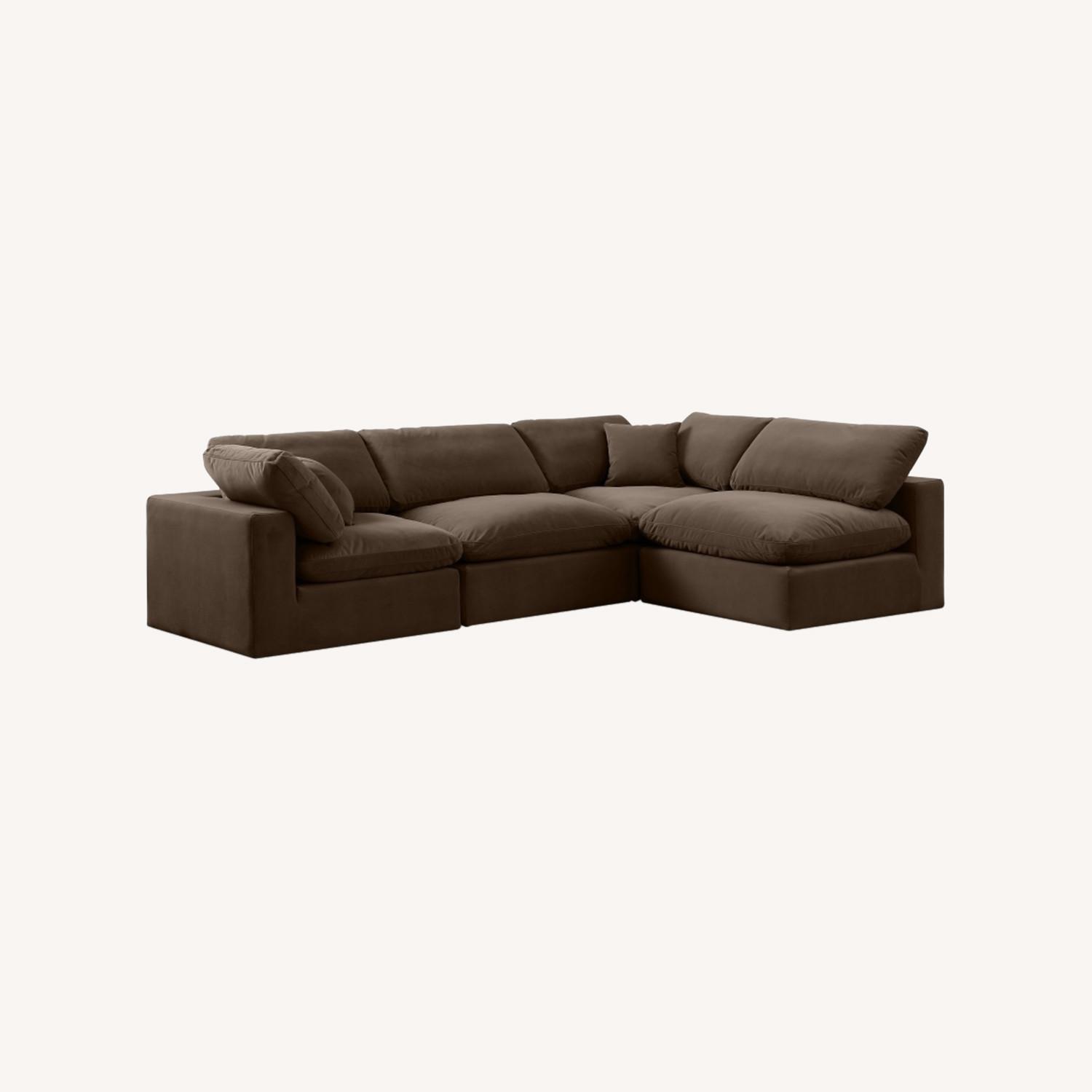 Dark BrownMeridian Dark Brown 4 Piece Sectional - image-0