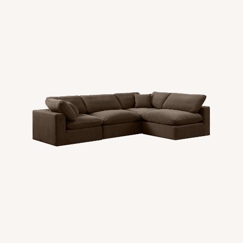 Used Dark BrownMeridian Dark Brown 4 Piece Sectional for sale on AptDeco