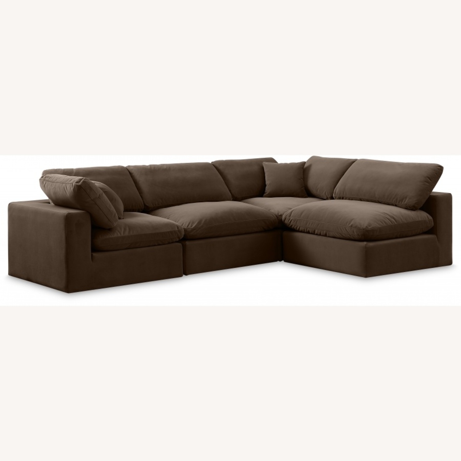 Dark BrownMeridian Dark Brown 4 Piece Sectional - image-5