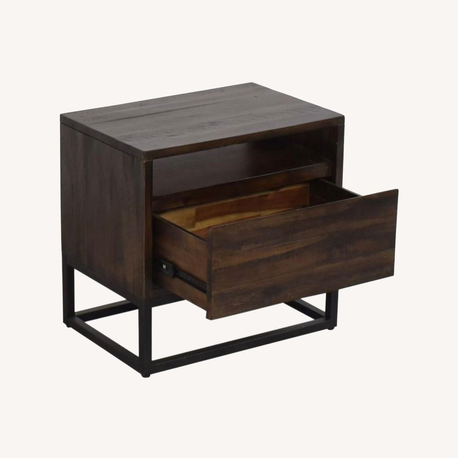 West Elm Logan Dark Brown Nightstands - image-4