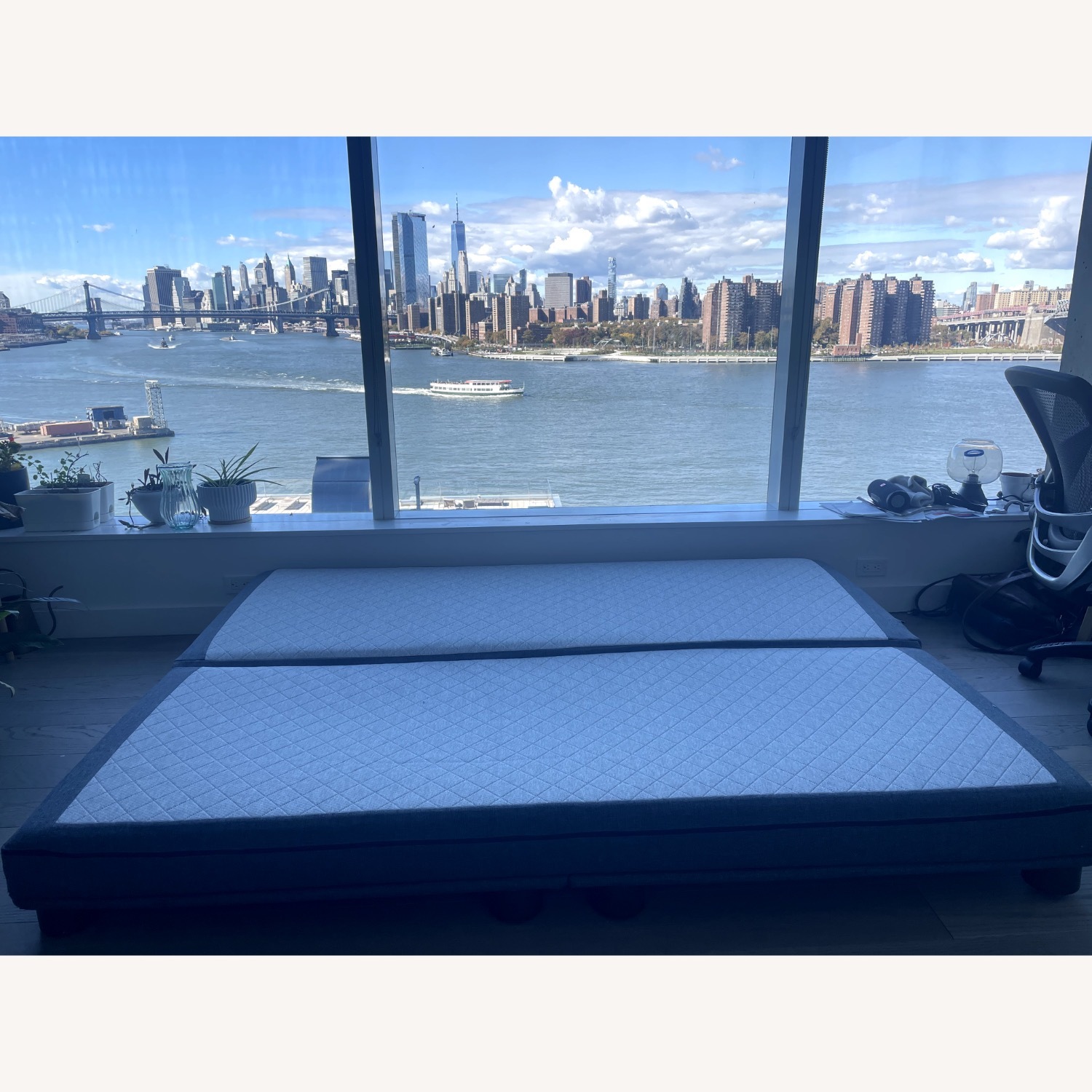 Burrow Dark Gray Fabric Chaise Lounge - image-4