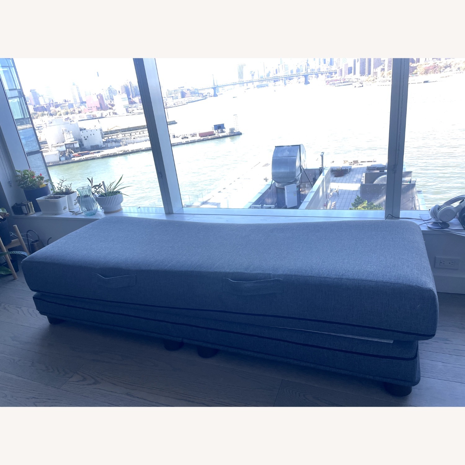 Burrow Dark Gray Fabric Chaise Lounge - image-2