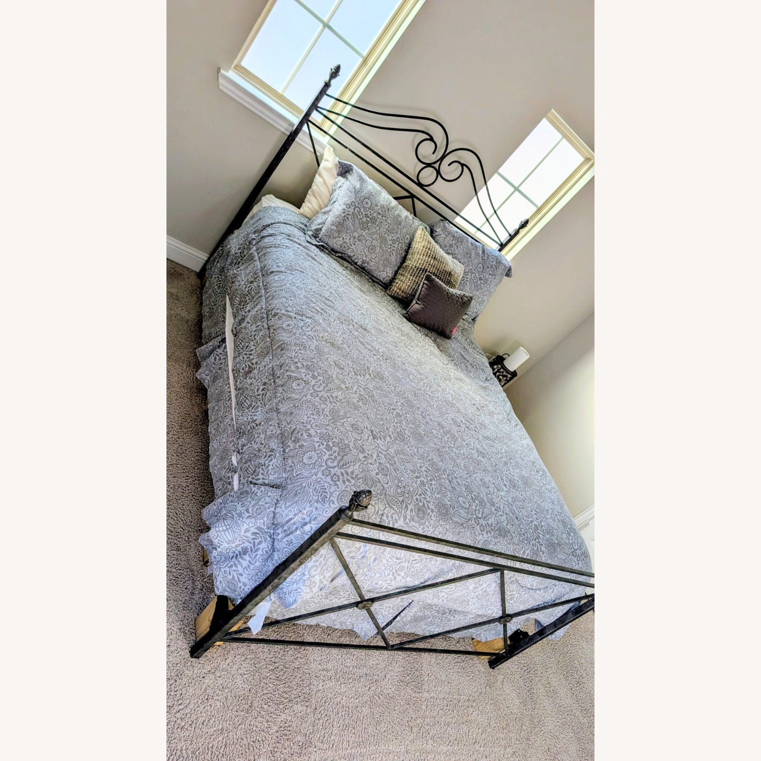 Elegant Wrought Iron Queen Bed Frame - image-2